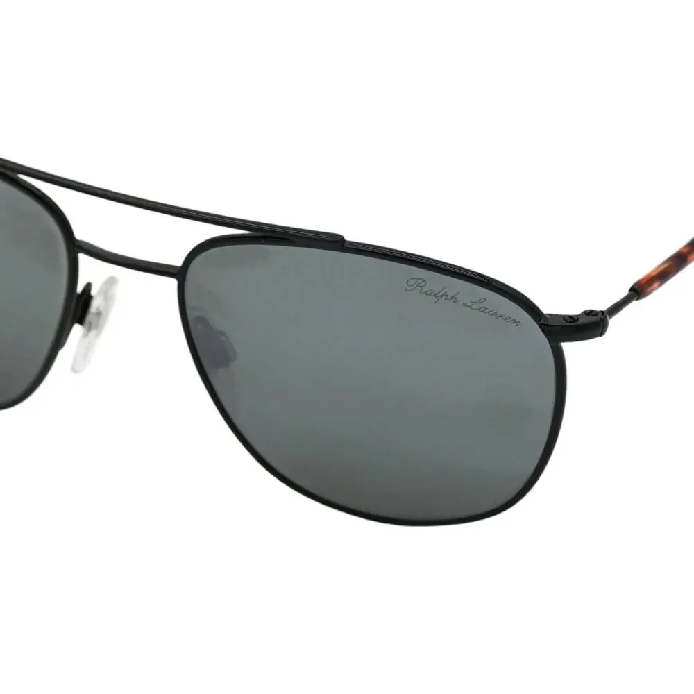 Ralph Lauren Black Metal Tortoise Mirrored Sunglasses PL 9501